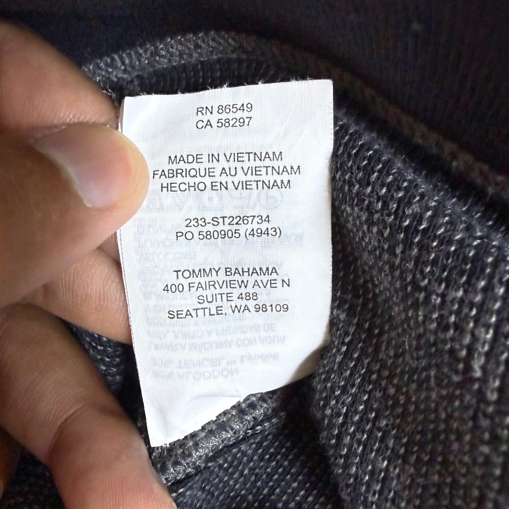 Tommy Bahama Gray Quarter Zip Pullover Sweatshirt Men's Large No Size Tag - Picture 4 of 7
